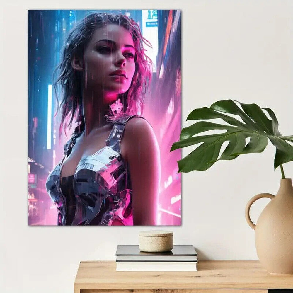 Beautiful Woman Standing In The Rain Artistic Canvas Print 12" X 16" Art:Art Prints Style Your Walls